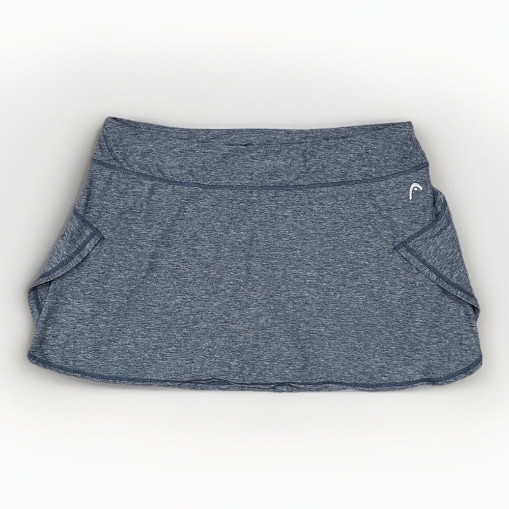 HEAD Tennis Skort Blue Heather Inside Ball Pockets Women's Size Large Wicking